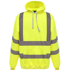 FORTE erkek Polyester kapüşonlu kazak Sweatshirt ANSI sınıf 2 yüksek görünürlük turuncu/sarı/siyah sıcak yansıtıcı güvenlik Hoodie - Product Image 5