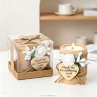 Bougies de Noël de haute qualité, porte-bougies en bois rustique pour décoration de Noël et cadeaux de mariage