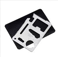 Couteau multifonctionnel de survie pour le camping en plein air transfrontalier, carte-outil en acier inoxydable 11-en-1