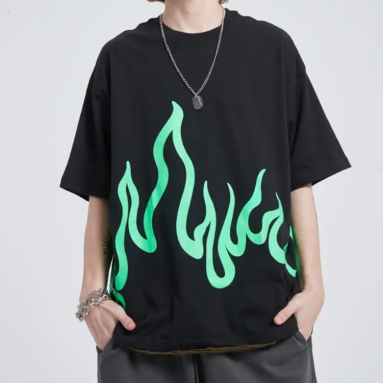 customized hip hop street wear 300 gsm curved hem cheap fashionable short sleeve stylish t shirt