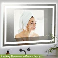 Miroir d'habillage mural anti-buée intelligent Bluetooth design moderne Miroir intelligent à LED Miroir de salle de bain pour coiffeuse