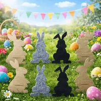 Porte-serviettes lapin en feutre pour Pâques, jolie décoration de table, anneau de serviette pour fête de Pâques, décoration de maison pour les vacances de printemps