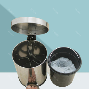<span class=keywords><strong>Poubelle</strong></span> <span class=keywords><strong>ronde</strong></span> moderne en acier inoxydable avec <span class=keywords><strong>couvercle</strong></span> à pédale silencieuse pour la maison, l'hôtel, le bureau, le rangement - Product Image 5