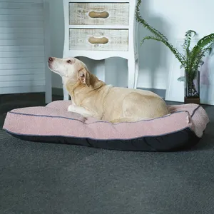 新しいデザインのガセットベッドマット枕カバーペット犬のクッション犬小屋暖かい犬の木枠ベッド取り外し可能なカバー付き