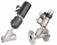 Vanne de régulation proportionnelle intelligente/ajustable 4-20 mA/0-10 V, actionneur pneumatique en acier inoxydable 304, vanne à siège angulaire avec positionneur intelligent