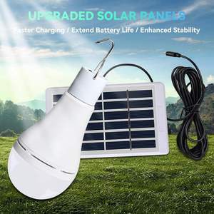 Ampoule LED rechargeable pour extérieur, alimentée par énergie solaire, avec capteur d'éclairage et minuterie à distance pour jardin, poulailler, tente, camping, chambre - Product Image 2