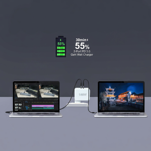 <span class=keywords><strong>Chargeur</strong></span> GaN 140W PD 3.1 à 2 ports USB-C, adaptateur secteur rapide 28V 5A Type-C Power Delivery pour <span class=keywords><strong>MacBook</strong></span> <span class=keywords><strong>Pro</strong></span>, ordinateur portable, iPhone 15 - Product Image 3