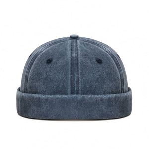 Solid Color Brimless <b>Hats</b> for Men Womens Mens Vintage Docker Beanie Cap Washed Cotton Rolled Cuff Hip Hop <b>Hat</b> Promotion Gift - Product Image 3