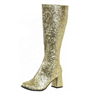 Costumes des années 60 et 70, bottines à talons carrés, bottines à paillettes, bottines à talon épais, bottines <span class=keywords><strong>gogo</strong></span> pour femmes - Product Image 3