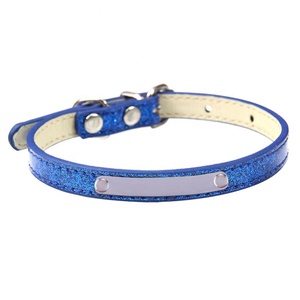 Collar de perro de PU brillante de MOQ bajo con logotipo personalizado Collares de cuello de gato de patrón sólido en tamaños XL <span class=keywords><strong>XXL</strong></span> Nombre de identificación grabado - Product Image 5