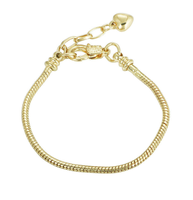Bracelet à breloques en or plaqué or pour femme, chaîne serpent réglable, livraison gratuite
