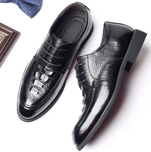 Nouvelles Chaussures Habillées en Cuir de Vachette Pleine Fleur, Modèle Derby à Bout Pointu avec Rehaussement Intérieur pour Hommes - Product Image 3