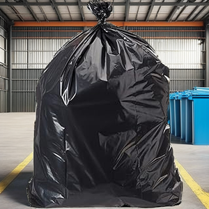 Sacs poubelles noirs à cordon de serrage, sacs poubelles en plastique résistants, non parfumés, jetables, pour usage domestique et commercial - Product Image 2