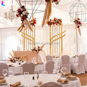 LEDA Events Stage <b>Decoration</b> Backdrop New Design Luxury Hanging Flower Gold Metal <b>Arch</b> for Wedding - Product Image 2