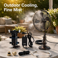 Système de brumisation et de refroidissement, ventilateur annulaire, pompe silencieuse, électrique, automatique, en laiton, pour usage extérieur, patio, jardin, serre