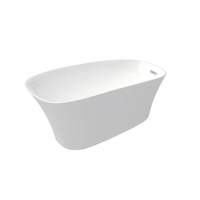 Baignoire autoportante en acrylique blanc brillant de 1,7 m, design moderne et luxueux, forme ondulée irrégulière, pour une immersion profonde