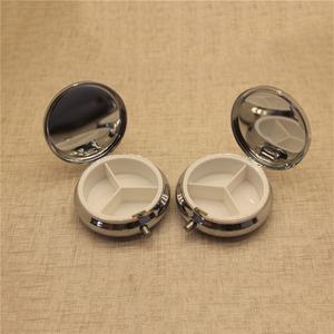 50Mm Ronde Gouden Zilveren Metalen Pillendoos Draagbare 3 Roosters Wekelijkse Pil Case Organizer Rvs Mini Metalen Pillendoos - Product Image 5