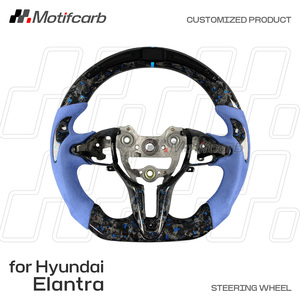 Volante Personalizado de Fibra de Carbono Forjado Azul LED para Hyundai I30N I20N N-line Elantra N 2018-2026, Mejora del Interior - Product Image 2