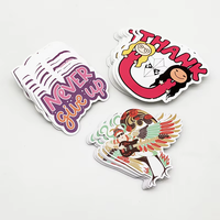 Autocollants PVC personnalisés en gros, motifs étoiles de dessins animés, formes irrégulières colorées, imprimés UV, adhésifs pour bagages