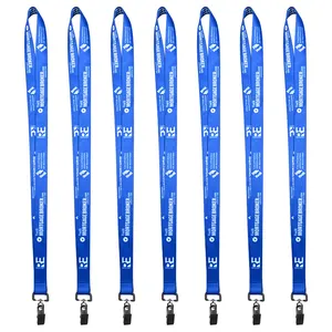 20MM Wholesale Polyester Custom Lanyard For Id Badge Holder Neck Lace Custom Logo Lanyard With Metal Clip