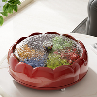 Wanuo Draaibare Fruitschaal Met 6 Compartimenten Van Food-Grade Plastic Fruitschaal Verdeeld Fruitbakje Met Deksel