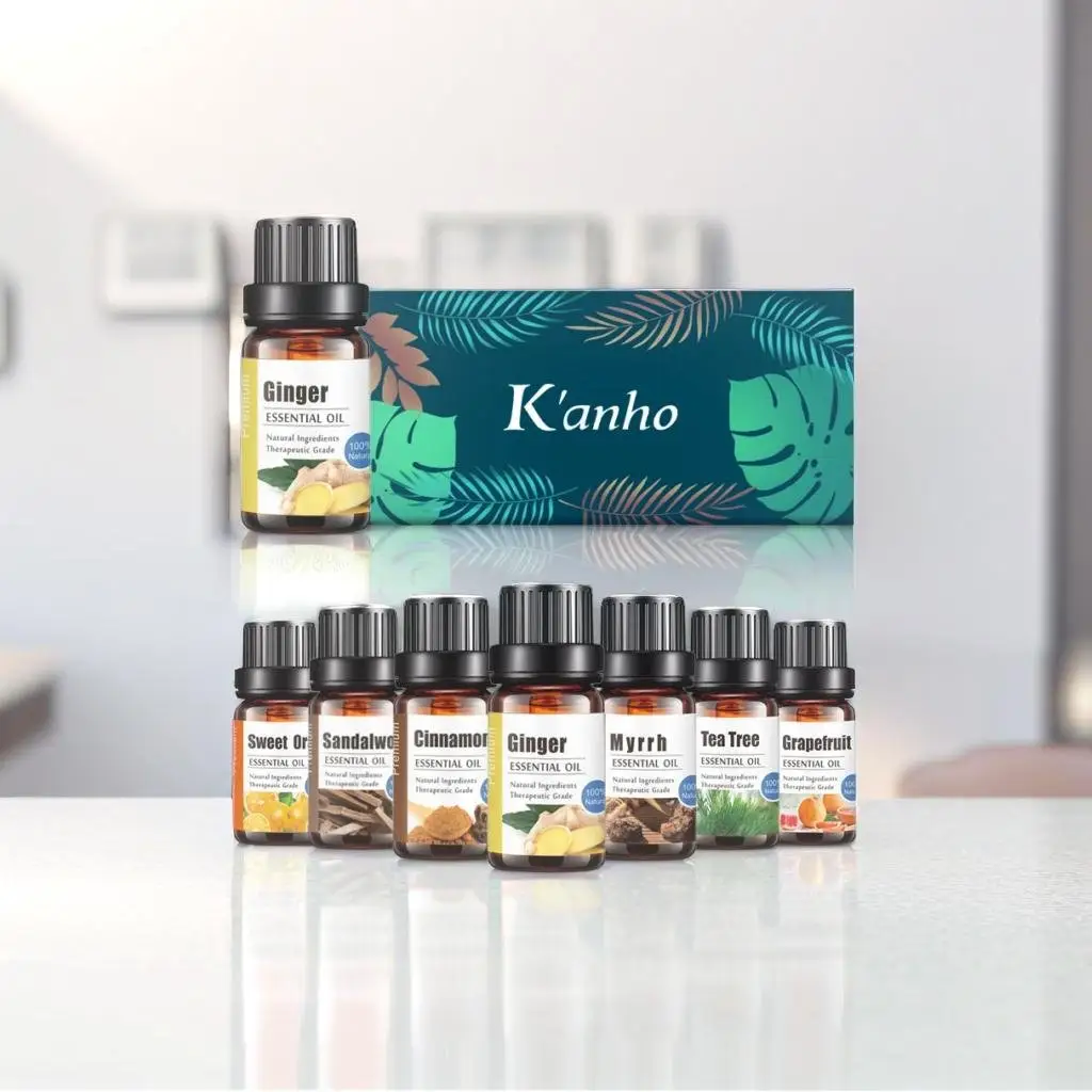 Kanho Watercome Aceite Orgánico Esencial Lavanda Eucalipto Jengibre Rosa Menta Aceites Esenciales Naturales