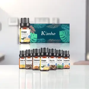 Kanho Watercome Minyak organik Esensial, minyak esensial Lavender Eucalyptus jahe mawar Peppermint alami