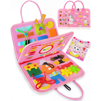 Tableau d'activités Montessori en feutre licorne rose à prix d'usine pour tout-petits, livre silencieux pour bébés, cadeau d'anniversaire pour enfants