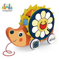 Jouet escargot à tirer pour tout-petits, adorable trotteur coquillage fleuri avec ficelle à tirer, jouet d'apprentissage précoce pour bébés et jeunes enfants