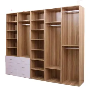 Профессиональная L-образная бездверная мебель, шкаф для спальни, шкаф, шкаф, деревянный шкаф, гардеробный шкаф