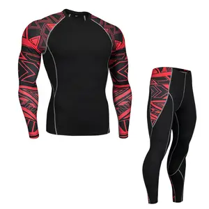 卸売2ピース長袖スポーツセット男性ランニングジムスポーツ服スポーツトップメンズスポーツウェアセット