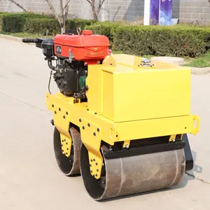 HW-S600 small walking hand double drum roll road roller price for sale