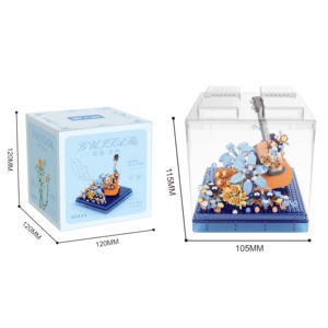PinZhiXing Fleur Et Instruments De Musique Piano guitare <span class=keywords><strong>jazz</strong></span> sax Blocs De Construction Ensembles Cadeaux De Noël Articles - Product Image 5