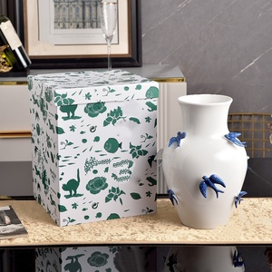 Produit phare : Pot de fleurs Série Swallow, Art déco, Céramique, Glaçure transparente, Vase créatif pour arrangement floral, Léger - Product Image 3