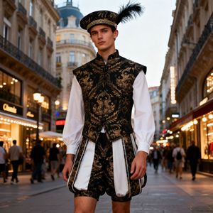 Disfraz de Príncipe Renacentista para Hombre con Chaleco Bordado y Pantalones Abullonados - Disfraz de Halloween para Adultos Inspirado en TV y Cine - Product Image 3
