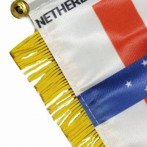 Custom Logo Hanging Netherlands Antilles Pennant <b>Flag</b> Digital Printed for Car Rearview Mirror and Home Decoration - Product Image 4