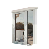 Porte d'entrée double battant en alliage d'aluminium et verre avec moustiquaire en fibre de verre et isolation thermique pour usage commercial, salle de bain, cuisine, école