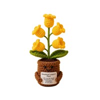 Offre Spéciale : Adorable Plante en Pot Lumineuse au Crochet, Poupée Faite Main en Fil Tricoté, Ornement avec Carte d'Énergie Positive, Décoration de Bureau, Cadeau