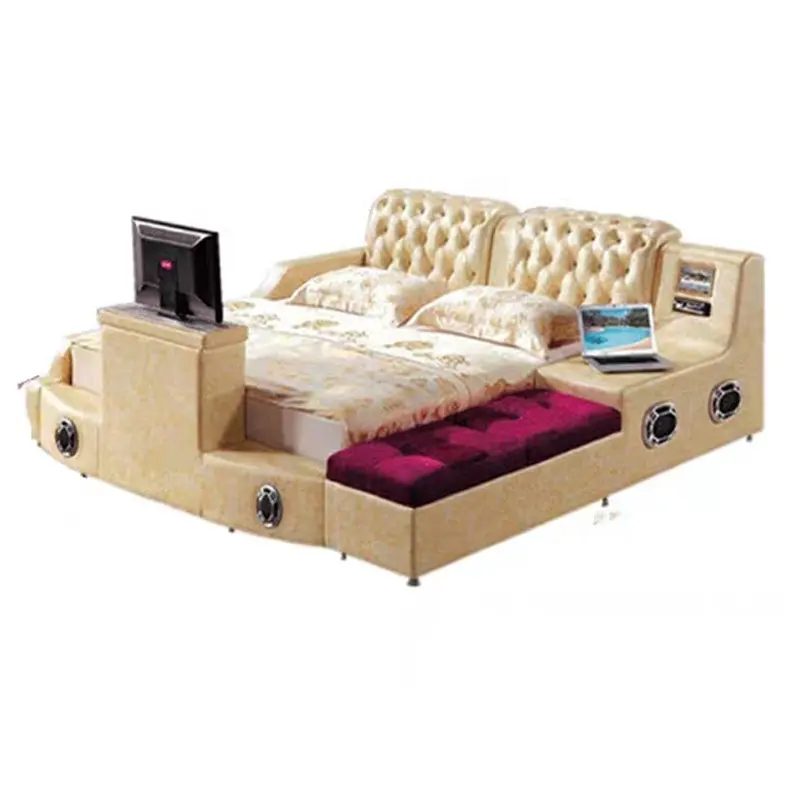 Hot Koop Nieuw Design Multifunctionele Opslag Bed Lederen Tatami Met Multimedia Speaker Mini Lounge Sofa