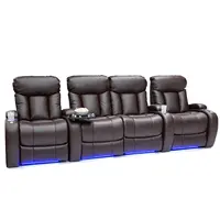 Luxury Home Cinema Recliner Sofa, Power Motion 4 Seats Reclining Chair, Cinema Theater Silla Reclinable