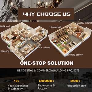 Buffet en bois de luxe, armoire de rangement pour le salon, la cuisine, la chambre ou l'appartement - Product Image 6