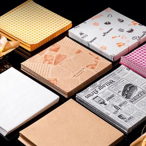 Customized Logo Printing <b>Food</b> Grade Disposable Baking Paperboard-Oil Resistant Parchment Sandwich Hamburger Bread Packaging - Product Image 1