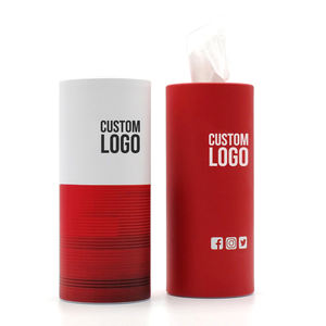 Boîte d'emballage cylindrique ronde biodégradable en papier de soie avec logo personnalisé, tube de papier de soie pour voiture, pour la promotion d'activités automobiles - Product Image 1
