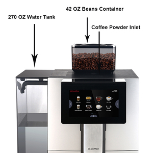 เครื่องชงกาแฟอัตโนมัติ Dr.Coffee F11 BIG Plus รุ่นเชิงพาณิชย์ พร้อมเครื่องทำฟองนม เครื่องชงเอสเพรสโซ สีเงิน 110V - Product Image 3