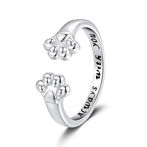 Fashionable Trendy <b>Cat</b> Paw Open <b>Ring</b>/Pinky <b>Ring</b> Brass Adjustable Jewelry for Men/Women Unisex Wedding Engagement Gift <b>Ring</b> - Product Image 4