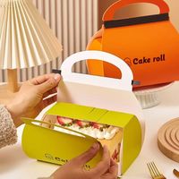 Rouleau à Gâteau Personnalisé Mousse Gâteau Tranche Vert Orange Swisse Rouleau Boîte D'emballage