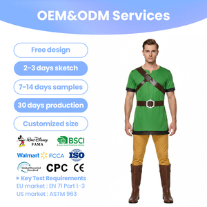 <span class=keywords><strong>Costume</strong></span> de cosplay d'Halloween The Legend of <span class=keywords><strong>Zelda</strong></span> Skyward Sword Link avec pantalon en polyester pour homme adulte - Product Image 1