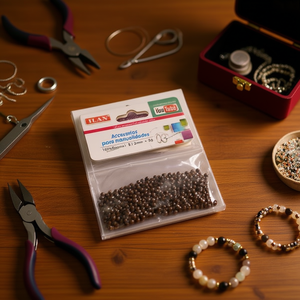 Perline di diamante Ilan da 2 mm colore caffè per la creazione di gioielli artigianali, confezione da 3 g - Product Image 3