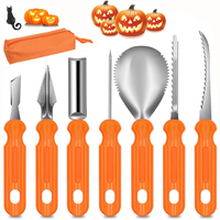 Halloween Pompoen Snijset 5-delig RVS Snijgereedschap Professionele Handmatige Snijmessen