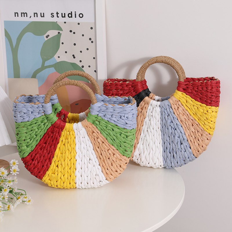 Lot De 3 Sacs En Paille Synthétique Rouge Plage/vacances - Fait Main à Madagascar - Neuf Sans étiquette